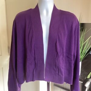 Woman Within Rich Purple Cardigan